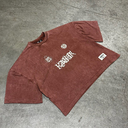 `WHEEL’ BROWN WASHED TEE