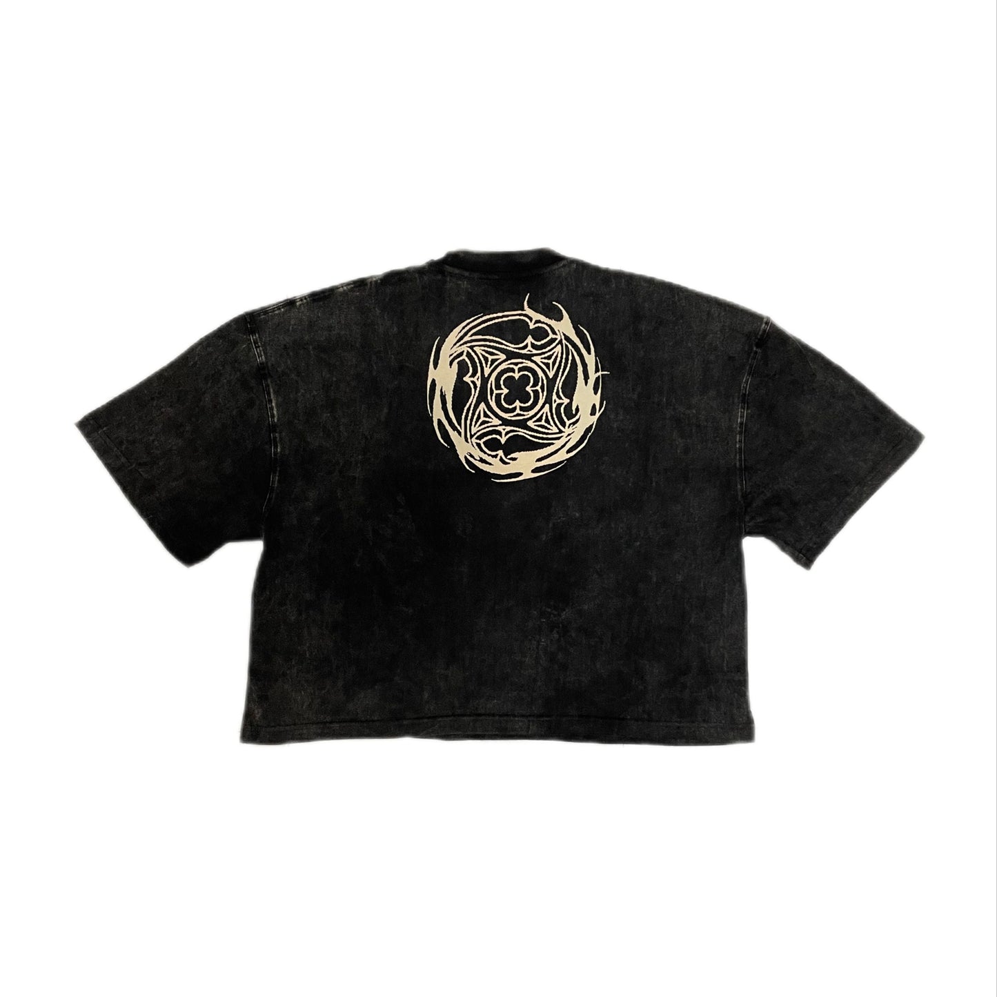 `WHEEL’ BLACK WASHED TEE