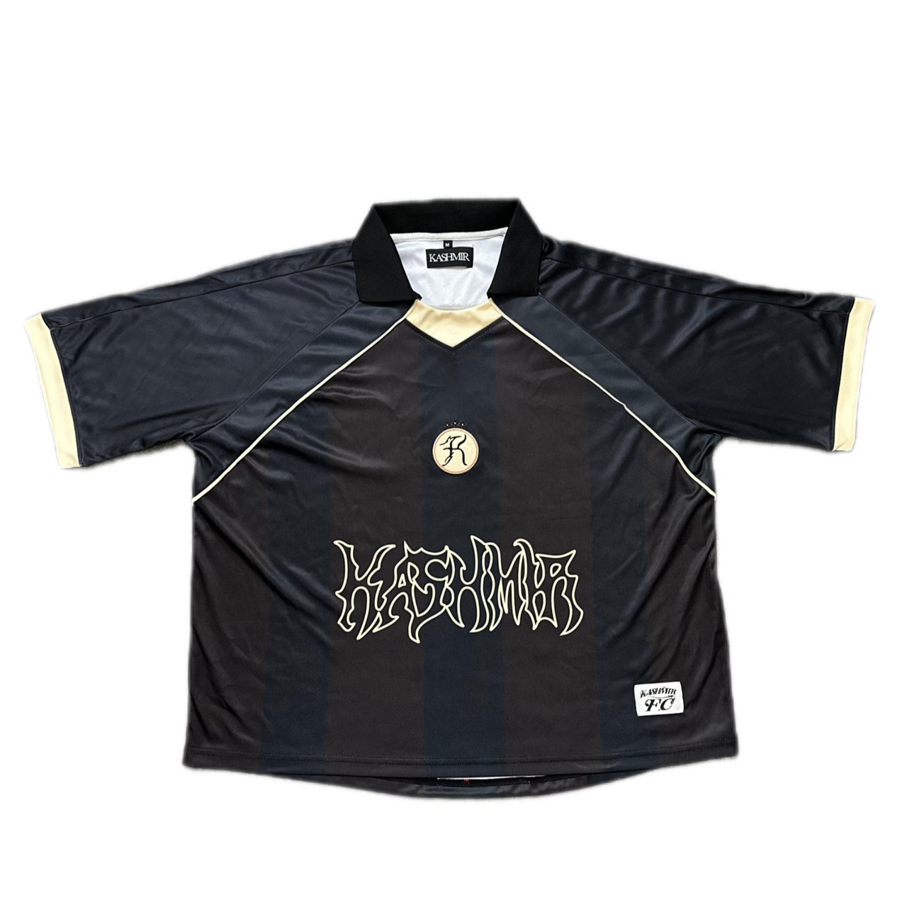 KASHMIR RETRO FOOTBALL JERSEY BLACK